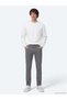 Anthracite Woven Slim Fit Casual Cotton Blended Trousers