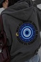 Unisex Oversize Sweatshirt Hoodie with Evil Eye Bead Print, Smoked Hooded, with Pockets - 4
