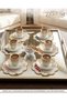 Premium Set of 6 Cocktail and Coffee Coasters with Colorful Flower Embroidery - 4