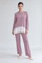 Chiffon-Detailed Tunic Set in Light Lilac