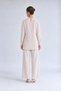 Beige Tunic Set with Chiffon Details and Buckle Detail - 3