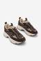 Women's Sneaker High Thick Sole Multi-Piece Lace-Up Sports Shoes Merita Brown Suede - 6