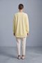 3D Floral Brooch Ruffle Hem Detailed Tunic Yellow - 2
