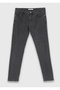 Anthracite Straight Slim Fit Denim Cotton Blended Trousers - 7
