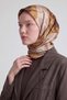 Ceramic-Patterned Twill Silk Scarf, Beige