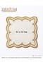 Premium 6-Pack Cocktail and Coffee Coaster Napkins, Gold, Double-Row Embroidered - 5