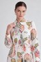 Shirt Collar Patterned Dress, Ecru - 4