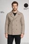 Men's Cream Double-Breasted Collar Wind-Resistant Quilted Winter Cashmere Jacket