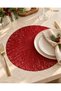 Set of 8 Red Mesh Placemats with Mesh Pattern—Vinyl, Non-Slip, Washable, Heat-Resistant - 7