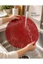 Set of 8 Red Mesh Placemats with Mesh Pattern—Vinyl, Non-Slip, Washable, Heat-Resistant - 2