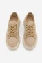 Women's Sneaker High Thick Patterned Ultra Light Sole Lace-Up Sports Shoes Ergu Beige Linen - 7