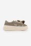 Women's Sneaker Thick Sole Denim Removable Beaded Buckle Sports Shoes Pevosa Beige Denim - 6