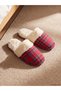 High-Quality Plaid Embroidered Fur Women's House Slippers from Çelebi Store. - 2