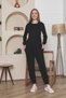Women's Black Two Thread Combed Cotton Pocket Tracksuit Set - 2