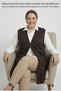 Women's Plus Size Transitional Ecrin Knit Fabric Long Maternity Vest, Relaxed Fit (95 cm), with Rhinestone Embellishments, Wide at the Hips—Vest with British-Style Buttons - 4