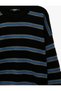 Crew Neck Long Sleeve Striped Knitwear Sweater - 7