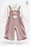 Baby Girl Set - Salopet Set - Rabbit Detailed Ruffle Salopet 2-Piece Set Seasonal 6 9 12 18 24 Months - 7