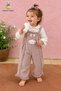 Baby Girl Set - Salopet Set - Rabbit Detailed Ruffle Salopet 2-Piece Set Seasonal 6 9 12 18 24 Months - 6