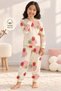 Girls' 100% Cotton Large Strawberry Patterned Pajama Set