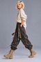 Bohem Style Vintage Washed Anthracite Loose Pants - 2