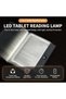 Book Light,Rechargeable Clear LED Flat Reading Light with 3 Colors & Timer,Dimmable Panel Plate Lamp - 2