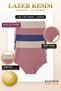 Women's Panties 5-Pack Laser Cut Seamless High-Rise - 2 Stones 2 Dusty Roses 1 Navy Blue