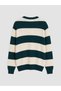 Ozmarka New Season Green Crew Neck Embroidered Men's Sweater - 7