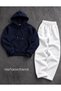 Unisex Basic Tracksuit Set Hooded Vibrant Color Premium Sportswear Combination and Casual Wear 3 Thread Thick Fabric Sweatshirt&Baggy Bottom