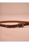 100% Genuine Leather Belt with Silver Buckle - 4