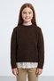 Girls' Sweater with Ruffled Skirt and Crew Neckline - 2