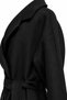 Double-Breasted Collar Belted Cashmere Black Coat 12822 - 4