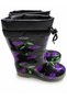 Plush Women's Rain Boots with Purple Rose Pattern 36-40 - 4