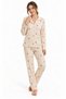 Women's Teddy Cozy Teddy Bear Patterned Buttoned Shirt Collar Pajama Set