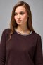 Women's Soft-Textured Lycra Sweater with Pearl Detailing - 3