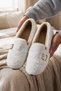 Women's Stylish Buckle-Strapped Plush Home Shoes with Non-Slip Soles, Warm Lining, Fully Closed, Winter Comfortable Home Slippers