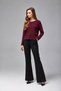 Women's Soft-Textured Lycra Sweater with Pearl Detailing - 3