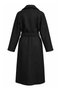 Double-Breasted Collar Belted Cashmere Black Coat 12822 - 5