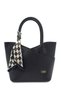 Scarf Detailed Double-Breasted Cut Black Bag 0084