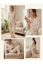 Women's Teddy Cozy Teddy Bear Patterned Buttoned Shirt Collar Pajama Set - 4