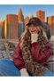 Puffy Soft Textured Scarf Leopard Patterned Shoulder Shawl