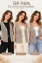 Women's Light Mink Hand Knitted Open Front Crochet Vest with Openwork Floral Motifs Bohemian Vintage Style - 5