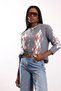 Gray Baklava Patterned Knitwear Cardigan 7899 - 2