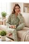 Women's Sweet Teddy Bear and Strawberry Patterned Buttoned Pajama Set - 2