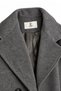 Double-Breasted Collar Belted Cashmere Anthracite Coat 12822 - 3
