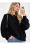 Black Crew Neck Oversize Women's Knitwear Sweater