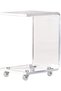 Mobile C Shaped End Table,Acrylic Sofa Side Table, Snack Table On Wheels - 6