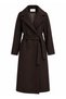 Double-Breasted Collar Belted Cashmere Brown Coat 12822 - 2