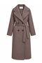 Double-Breasted Collar Belted Cashmere Mocha Coat 12822 - 2