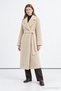Belted Fur Beige Coat 13894