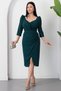 Double-Breasted Collar Capri Sleeve Crepe Dress Drp528 - 4